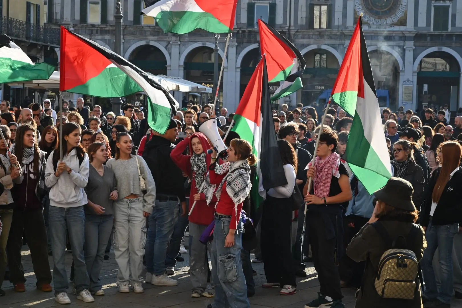 La manifestazione del 3 ottobre in centro a Brescia