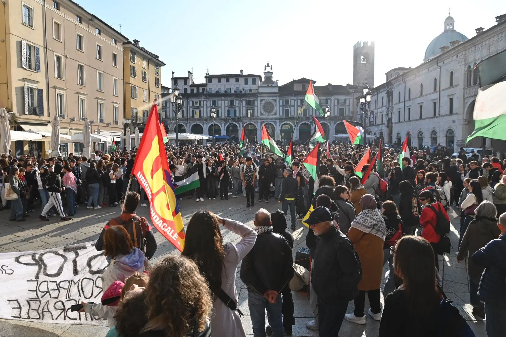 La manifestazione del 3 ottobre in centro a Brescia