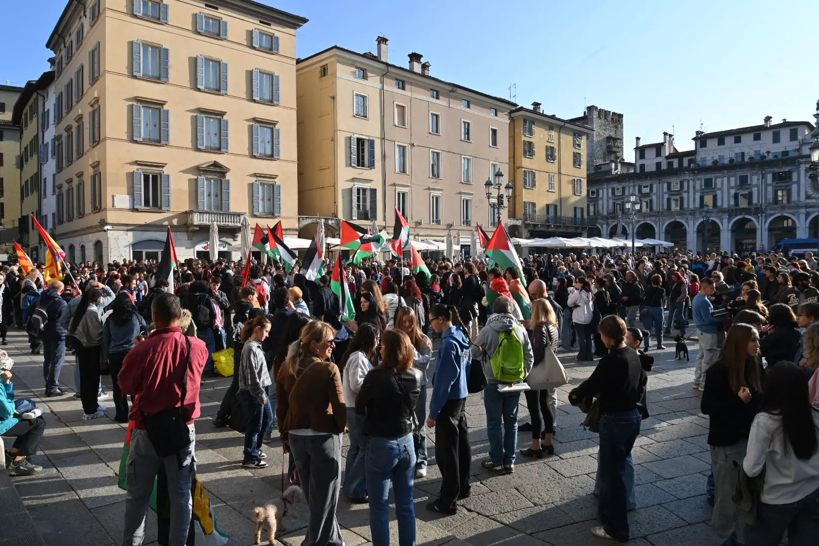 La manifestazione del 3 ottobre in centro a Brescia