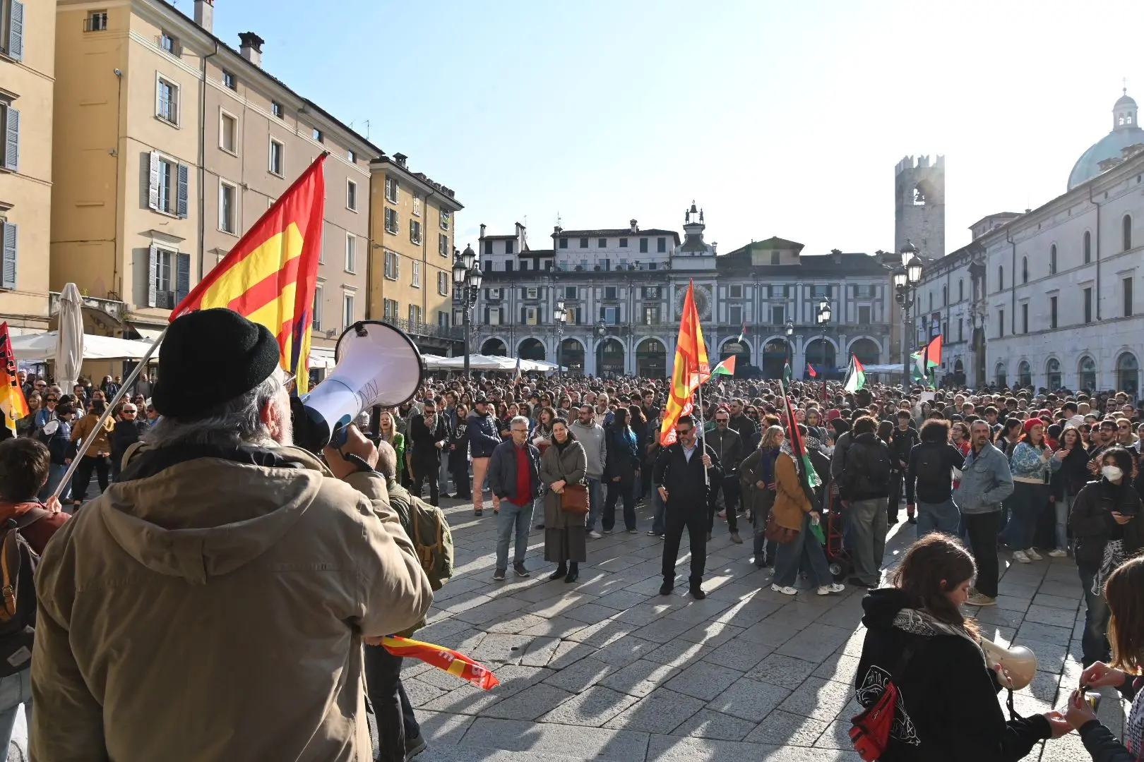 La manifestazione del 3 ottobre in centro a Brescia