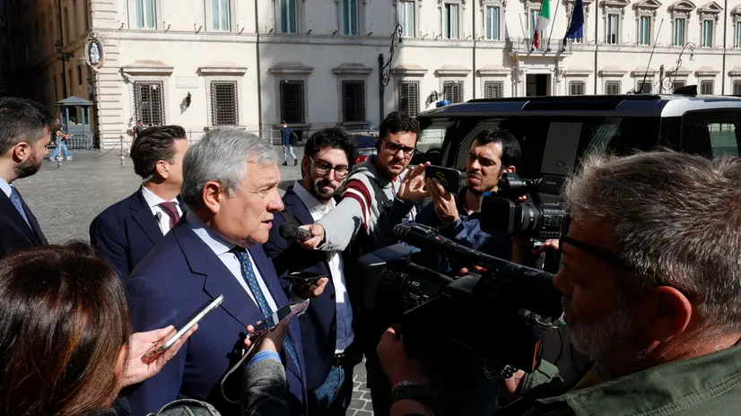 Il ministro degli Affari Esteri Antonio Tajani Durante la sua partecipazione alla Scuola ‘The Young Hope’, Roma 30 settembre 2025. ANSA/FABIO FRUSTACI