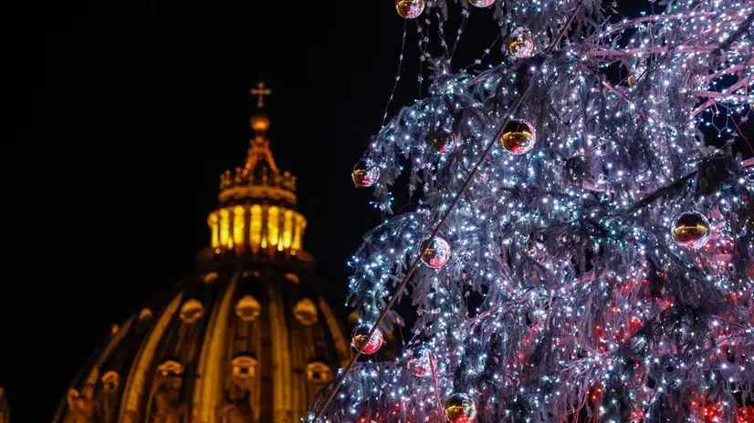 A view of St. Peter's Square following the Christmas tree and nativity scene lighting ceremony at the Vatican, 09 December 2023. ANSA/FABIO FRUSTACI