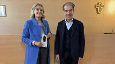 Francesca Bazoli e monsignor Giacomo Canobbio
