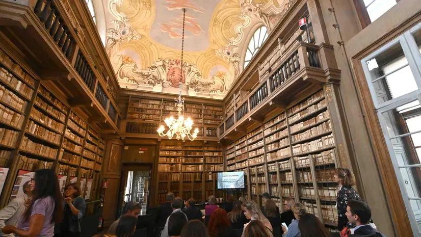 La presentazione della conclusione dei lavori di restauro alla biblioteca Queriniana - Foto Marco Ortogni Neg © www.giornaledibrescia.it