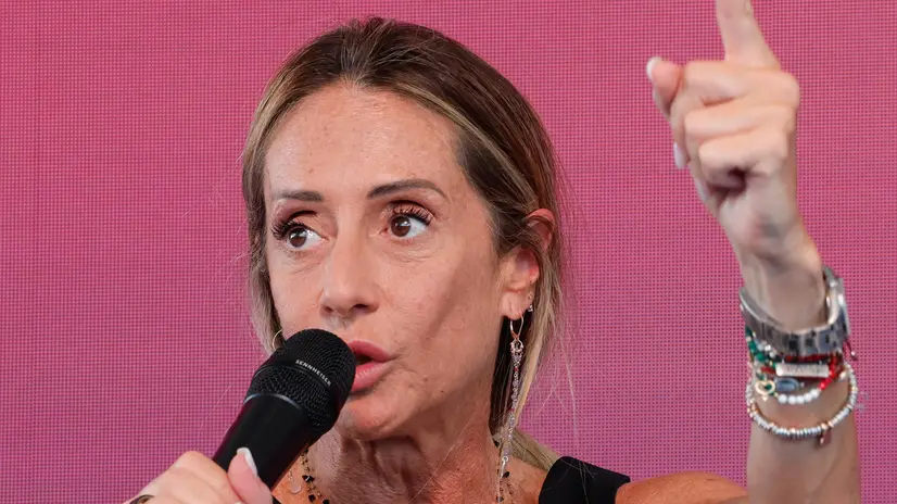 Arianna Meloni al laghetto dell’Eur durante Fenix la festa organizzata da Gioventù Nazionale, Roma, 19 Settembre 2025. ANSA/GIUSEPPE LAMI