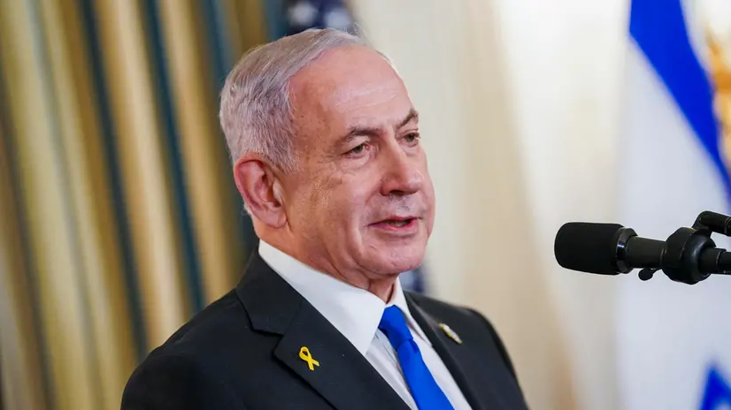 epa12415299 Israeli Prime Minister Benjamin Netanyahu speaks during a joint press conference with US President Donald Trump, in the State Dining Room of the White House in Washington, DC, USA, 29 September 2025. In their Oval Office meeting, Trump pressed Netanyahu to accept a peace deal to end Israel’s on-going war in Gaza, and for Hamas to free their remaining hostages. EPA/WILL OLIVER / POOL