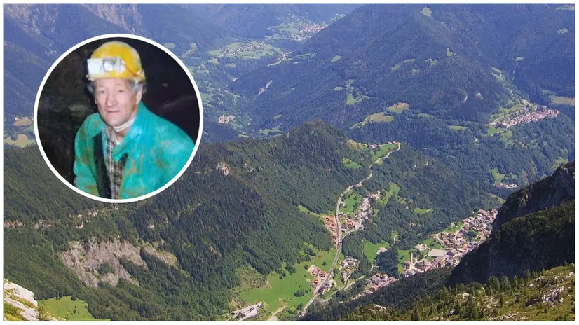 La valle di Padone e nel tondo Carlo Bendotti - Foto Eco di Bergamo