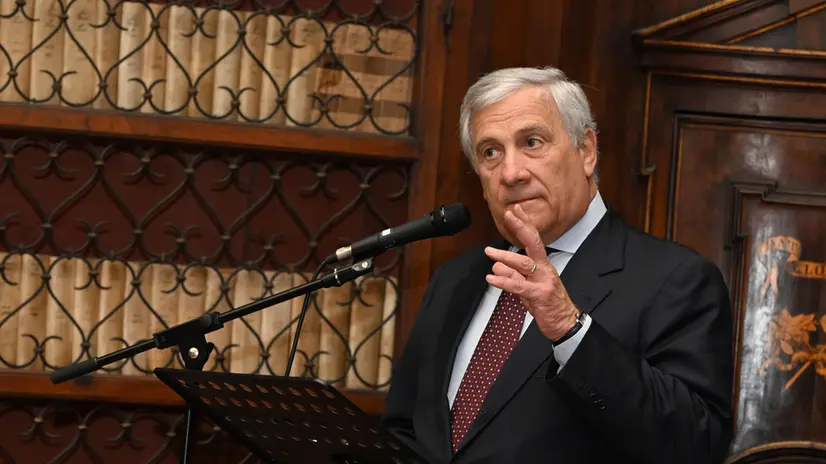 Antonio Tajani Ministro degli affari esteri per la cooperazione internazionale partecipa all’Evento in ricordo di 100 anni di Lelio Lagorio Palazzo Strozzi, Firenze, Firenze 04 Ottobre 2025 ANSA/CLAUDIO GIOVANNINI