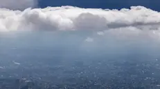 epa12431717 Monsoon clouds gather over Kathmandu after rainfall in Kathmandu, Nepal, 05 October 2025. According to the Department of Hydrology and Meteorology in Nepal, heavy rain is forecasted across the country from 03 to 06 October. EPA/NARENDRA SHRESTHA