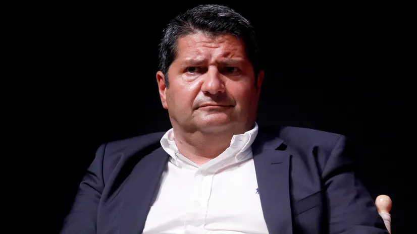 Marco Bentivogli all'evento Riformisti per presentare alle prossime elezioni la lista unitaria civico-politica di tutte le forze dell'area riformista con il Sindaco Beppe Sala al Teatro Parenti a Milano, 8 giugno 2021.ANSA/Mourad Balti Touati