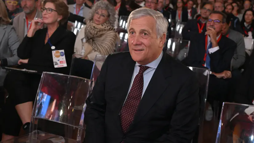 Antonio Tajani Ministro degli affari esteri per la cooperazione internazionale partecipa all’Evento del Festival Nazionale di Economia Civile nel salone dei 500 in Palazzo VecchioFirenze, Firenze 04 Ottobre 2025 ANSA/CLAUDIO GIOVANNINI