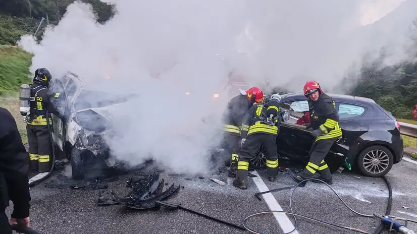 L'intervento dei Vigili del fuoco