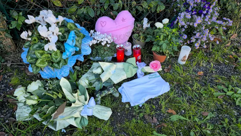 Fiori e peluche per Luca, nel luogo dell'incidente - © www.giornaledibrescia.it