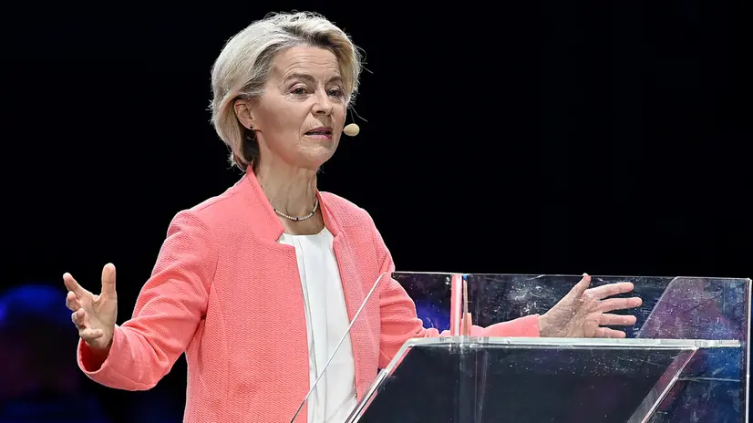 Ursula von der Leyen Presidente della Commissione europea during the Italian Tech Week 2025 at OGR in Turin, 3 october 2025 ANSA/ALESSANDRO DI MARCO