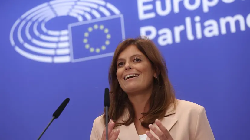 epa12401402 Italian member of the European Parliament (MEP) Ilaria Salis speaks during a press conference in Brussels, Belgium, 24 September 2025. On 23 September, the European Parliament's Committee on Legal Affairs (JURI) rejected a request to waive the parliamentary immunity of Italian MEP Ilaria Salis, citing concerns that she would not receive a fair trial in Hungary. Salis, 41, was arrested in Budapest in February 2023 on charges of attempted assault against a far-right activist and alleged links to an extremist left-wing group. EPA/OLIVIER HOSLET
