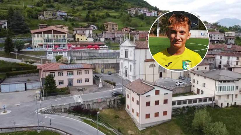Una veduta di Bione, in alto a destra Luca Tanfoglio