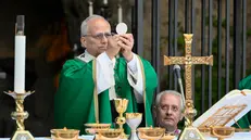 Messa per il Corpo della Gendarmeria, celebrata da Papa Leone nella Grotta di Lourdes nei Giardini Vaticani, 5 ottobre 2025. ANSA/VATICAN MEDIA + UFFICIO STAMPA, PRESS OFFICE, HANDOUT PHOTO, NO SALES, EDITORIAL USE ONLY + NPK - - - - - - - - - - - - - - - - - - - - - - - - - - - Mass for the Gendarmerie Corps, celebrated by Pope Leo in the Grotto of Lourdes in the Vatican Gardens, 5 October 2025. ANSA/VATICAN MEDIA + HANDOUT PHOTO, NO SALES, EDITORIAL USE ONLY + NPK