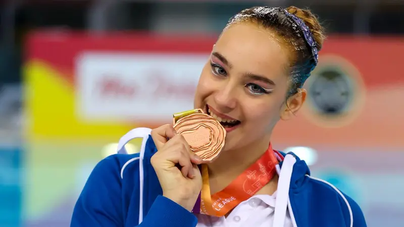 Alina Onoprienko esercizio solo bronzo nella World League Dubai 2024