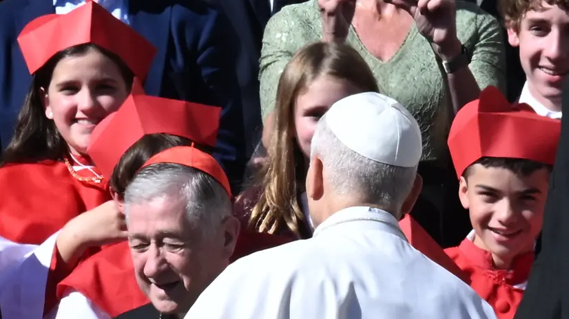 Pope Leo XIV during his weekly general audience in St. Peter's Square, in Vatican City, 8 September 2025. ANSA/MAURIZIO BRAMBATTI