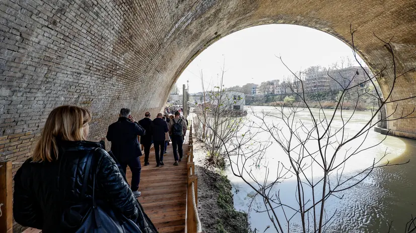 Inaugurazione del Parco di Affaccio sul Tevere Oasi Naturalistica Lungotevere Delle Navi, Roma 21 marzo 2025. ANSA/FABIO FRUSTACI