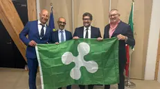 Paolo Bertuzzi e Marco Baresi di Turboden, l’assessore Giorgio Maione e Luca Fontana di Montecolino