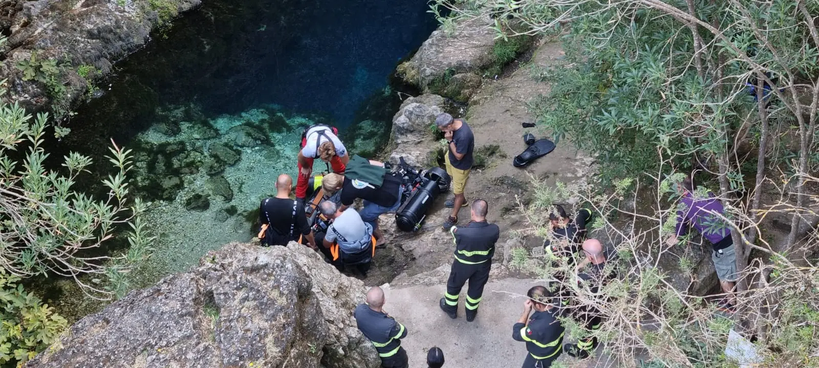 La grotta a Oliena, comune in provincia di Nuoro in Sardegna dove è morto Luca Pedrali