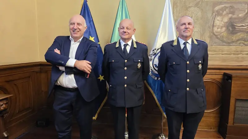 Valter Muchetti, il comandante della Polizia Locale Roberto Novelli e vicecommissario Marino Capuzzi - © www.giornaledibrescia.it