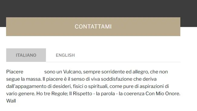 Il profilo su sito di incontri di uno dei due arrestati