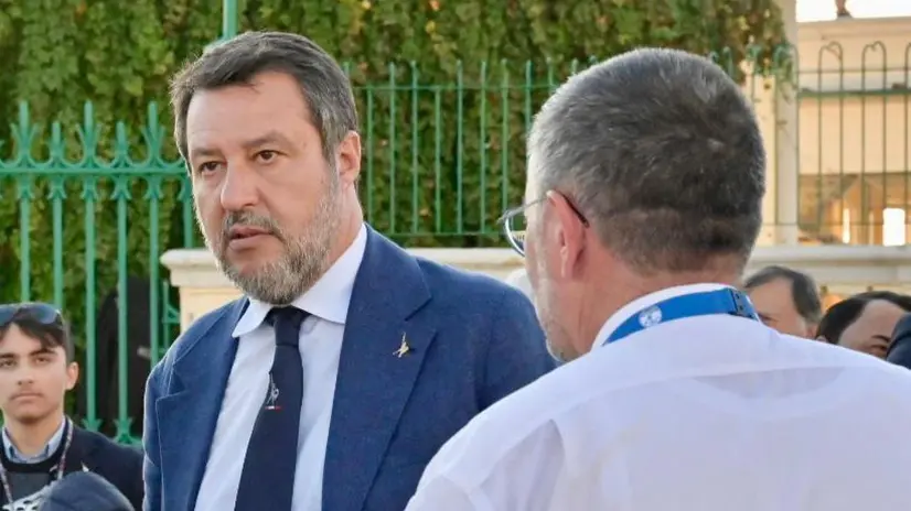 Il leader della Lega Matteo Salvini a margine di una iniziativa a Livorno, 07 ottobre 2025. ANSA/ALESSIO NOVI