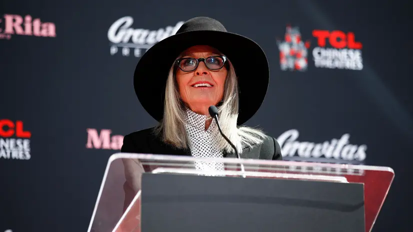 epa10116094 US actor Diane Keaton attends the handprint and footprint ceremony in her honor at TCL Chinese Theater in Los Angeles, California, USA, 11 August 2022. EPA/CAROLINE BREHMAN