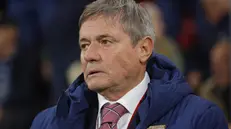 epa12447476 Serbia's head coach Dragan Stojkovic reacts during the 2026 FIFA World Cup European Qualifiers Group K soccer match between Serbia and Albania in Leskovac, Serbia, 11 October 2025. EPA/ANDREJ CUKIC