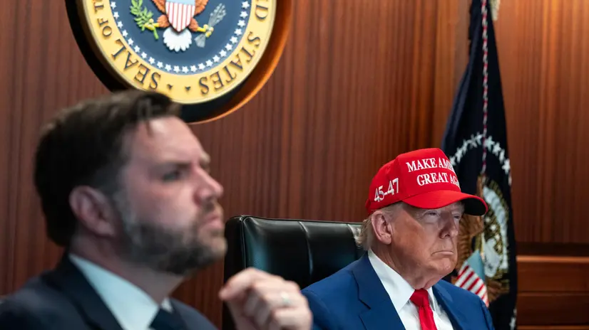 epa12190407 A handout photo made available by the White House shows US President Donald Trump and US Vice President JD Vance (L) in the Situation Room of the White House in Washington, DC, USA, 21 June 2025. Later in the day, President Trump spoke to the nation about the US bombing of nuclear sites at three places in Iran: Fordow, Natanz and Esfahan. EPA/WHITE HOUSE / HANDOUT EDITORIAL USE ONLY/NO SALESHANDOUT EDITORIAL USE ONLY/NO SALES