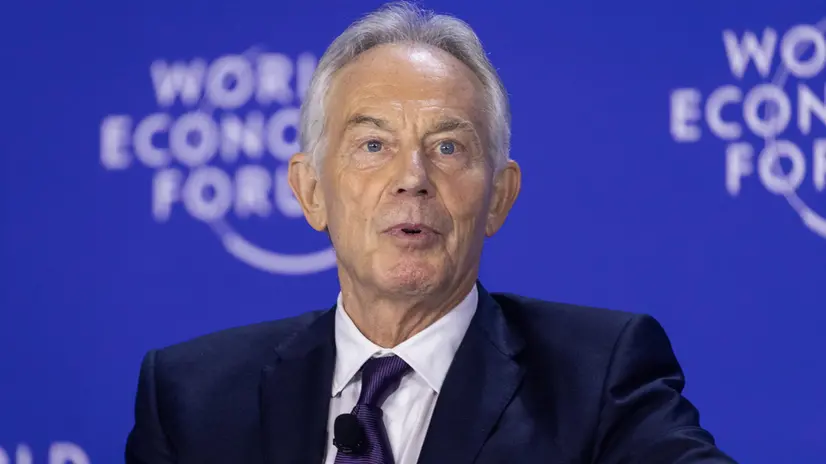 epa12194077 Sir Tony Blair, former Prime Minister of the United Kingdom and Executive Chairman of the Tony Blair Institute for Global Change, participates in a session at the World Economic Forum Annual Meeting of the New Champions in Tianjin, China, 24 June 2025. The event runs from 24 to 26 June 2025. EPA/JESSICA LEE