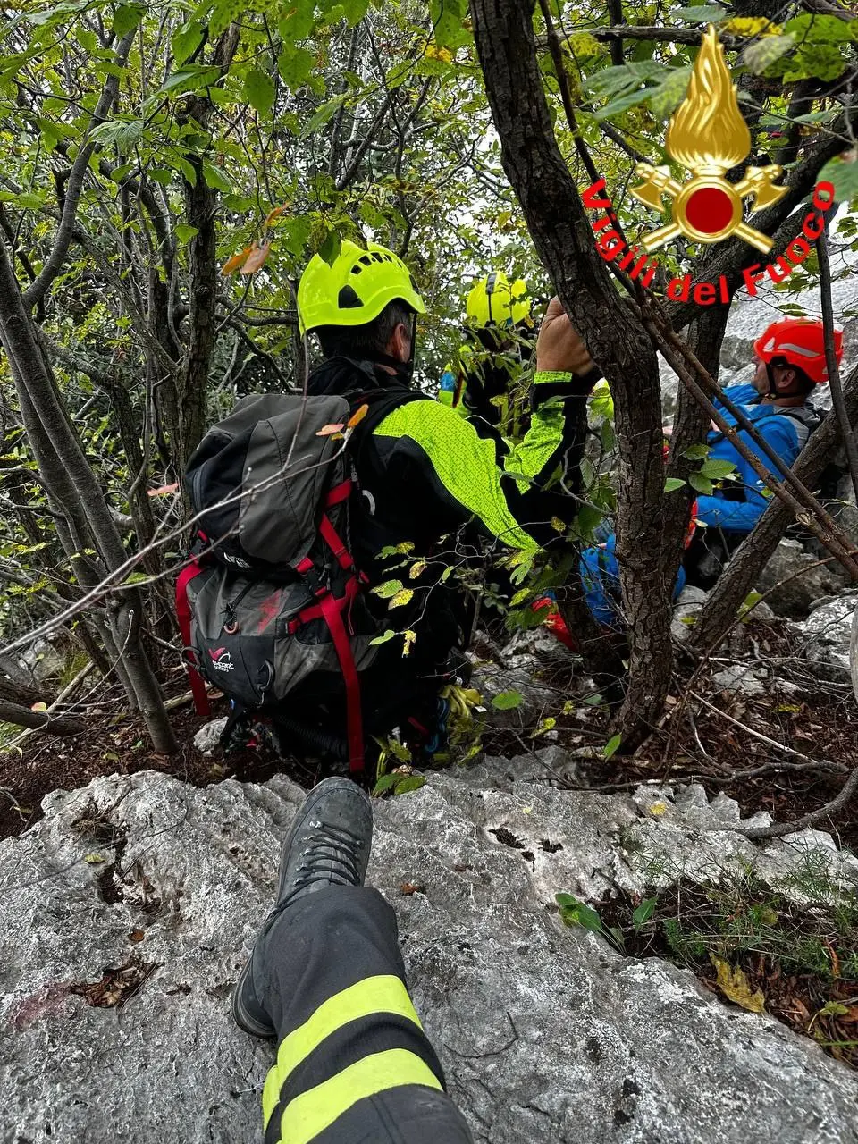 Bloccati sul monte Pizzocolo, famiglia soccorsa dai Vigili del fuoco