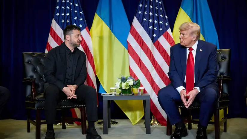 epa12400754 A handout photo made available by Ukrainian Presidential Press Service shows US President Donald J. Trump (R) and Ukrainian President Volodymyr Zelensky (L) meeting at the United Nations (UN) headquarters in New York, New York, USA, 23 September 2025. EPA/PRESIDENTIAL PRESS SERVICE HANDOUT HANDOUT HANDOUT EDITORIAL USE ONLY/NO SALES