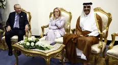 Giorgia Meloni con gli altri leader in Egitto - Foto Ansa © www.giornaledibrescia.it