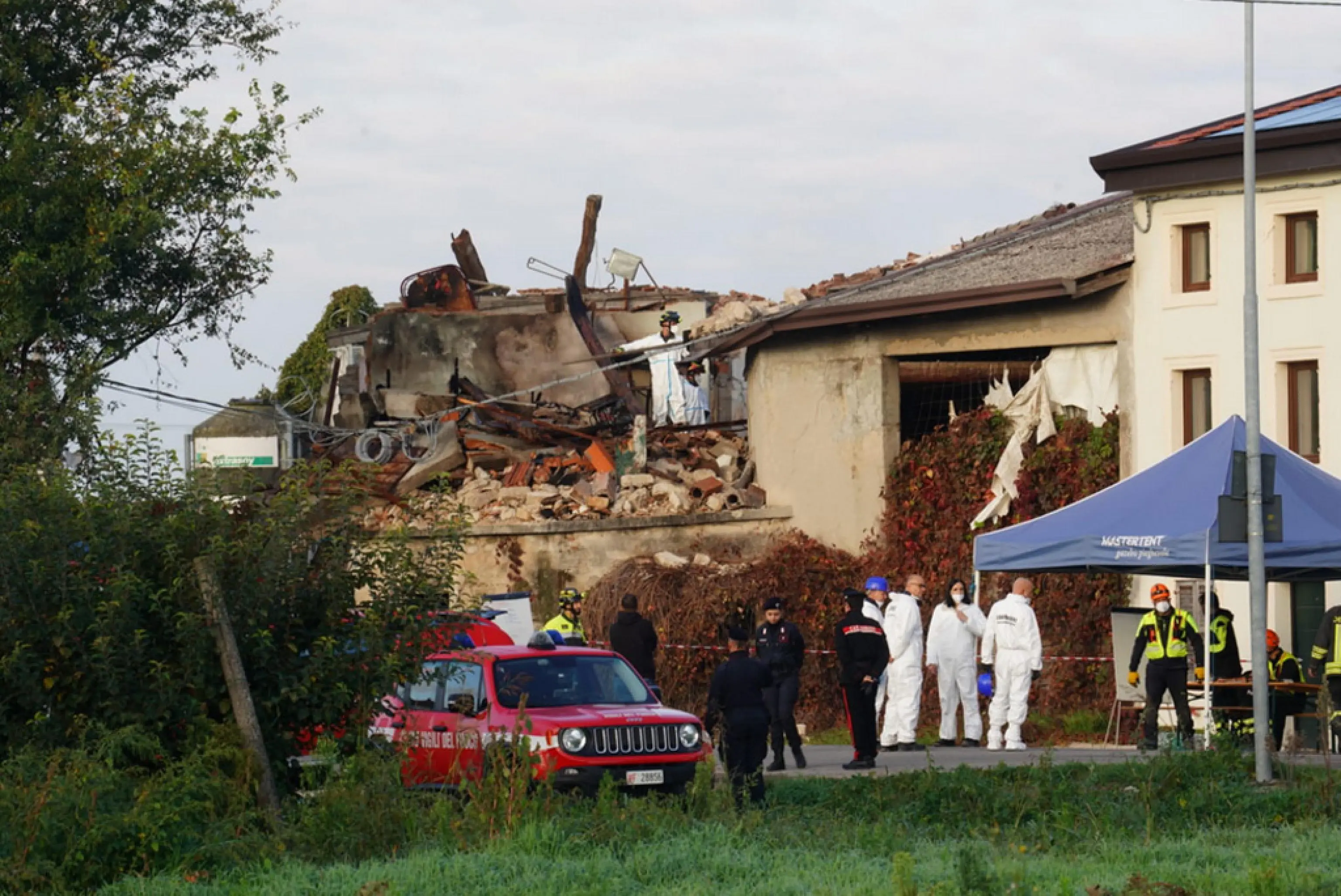 L'esplosione nel casolare di Castel D’Azzano