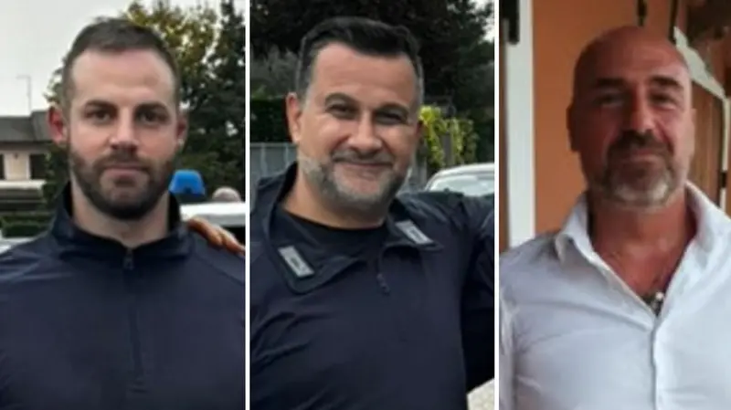 I tre carabinieri morti, da sinistra: Bernardello, Daprà e Piffari - Foto Ansa © www.giornaledibrescia.it