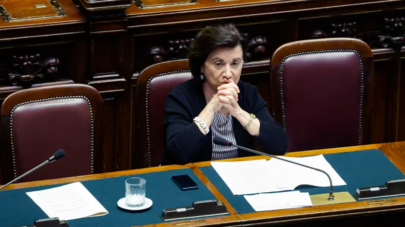Italian Minister for Family Natality and Equal Opportunities Eugenia Roccella during a Question time at the Chamber of Deputies, Rome 16 July 2025. ANSA/FABIO FRUSTACI