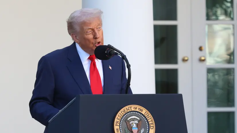 epa12454503 US President Donald J Trump hosts a Medal of Freedom Ceremony honoring Charlie Kirk in the Rose Garden of the White House in Washington, DC, USA, 14 October 2025. Conservative activist Charlie Kirk was killed last month during an event at Utah Valley University. EPA/Alex Wroblewski / POOL