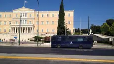 Piazza Syntagma prima della manifestazione per protestare contro il pacchetto di riforme che il governo dovrà votare questa sera in Parlamento, Atene (Grecia), 22 luglio 2015. ANSA/MATTEO GUIDELLI