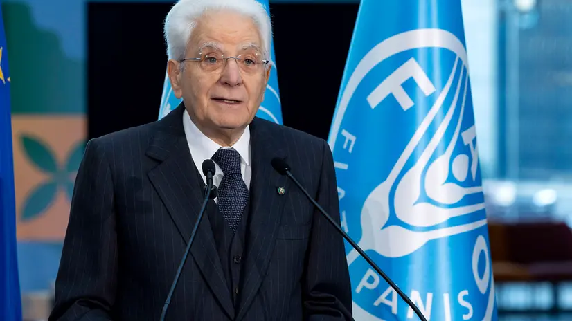 Roma - Il Presidente Sergio Mattarella rivolge il suo indirizzo di saluto in occasione dell'intervento alla cerimonia di inaugurazione del Museo e Rete per l'Alimentazione e l'Agricoltura (MuNe) nella ricorrenza degli 80 anni della FAO, oggi 16 ottobre 2025 (Foto di Paolo Giandotti - Ufficio per la Stampa e la Comunicazione della Presidenza della Repubblica)