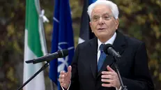 Tallinn - Il Presidente della Repubblica Sergio Mattarella rivolge il suo indirizzo di saluto in occasione dell'incontro con il contingente italiano della Task Force - 4° Stormo, oggi 10 ottobre 2025. (Foto di Paolo Giandotti - Ufficio Stampa per la Stampa e la Comunicazione della Presidenza della Repubblica)