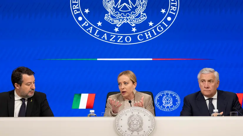 Matteo Salvini, Giorgia Meloni e Antonio Tajani - Foto Ansa © www.giornaledibrescia.it