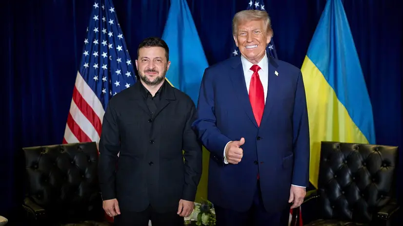 epa12400753 A handout photo made available by Ukrainian Presidential Press Service shows US President Donald J. Trump (R) and Ukrainian President Volodymyr Zelensky (L) meeting at the United Nations (UN) headquarters in New York, New York, USA, 23 September 2025. EPA/PRESIDENTIAL PRESS SERVICE HANDOUT HANDOUT HANDOUT EDITORIAL USE ONLY/NO SALES