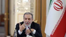 epa12431995 Iranian Foreign Minister Abbas Araghchi speaks during a meeting with foreign ambassadors and diplomats to Iran, in Tehran, Iran, 05 October 2025. Araghchi briefed the foreign diplomats on developments related to Iran's nuclear file and the snapback mechanism. EPA/ABEDIN TAHERKENAREH