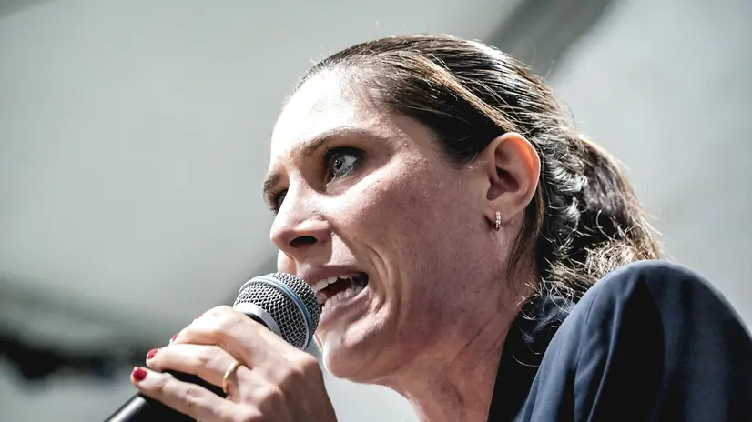 Chiara Appendino 5 stelle ospite della Festa dell'Unità. Torino 15 settembre 2025 ANSA/TINO ROMANO
