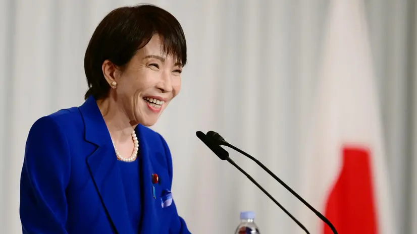 epa12429441 The newly-elected leader of Japan's ruling Liberal Democratic Party (LDP) Sanae Takaichi attends a press conference after the LDP presidential election in Tokyo, Japan, 04 October 2025. Takaichi won the leadership of Japan's ruling LDP, putting her on course to become the country's first woman prime minister. EPA/YUICHI YAMAZAKI / POOL