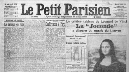 La prima pagina di Le Petit Parisien del 1911
