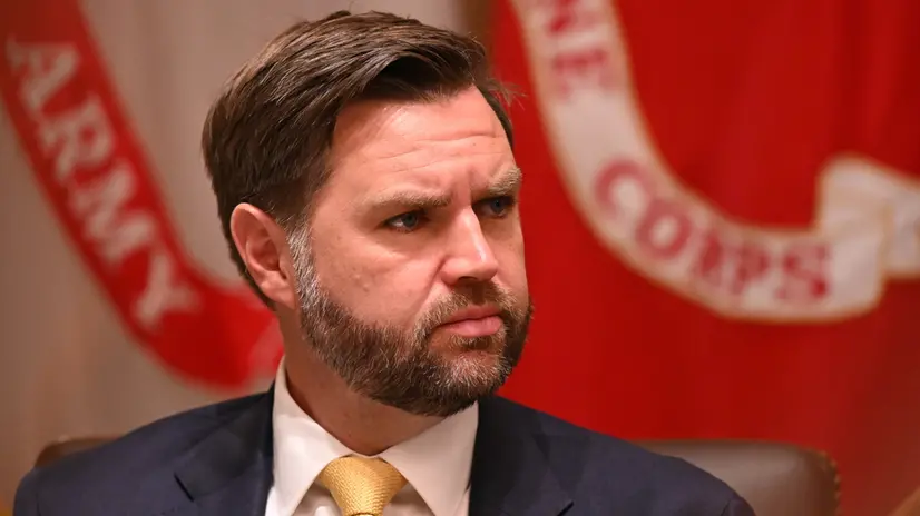 epa12468557 US Vice-President JD Vance attends a meeting between US President Donald Trump and Australian Prime Minister Anthony Albanese in the Cabinet Room at the White House in Washington, D.C., USA, 20 October 2025. EPA/LUKAS COCH AUSTRALIA AND NEW ZEALAND OUT